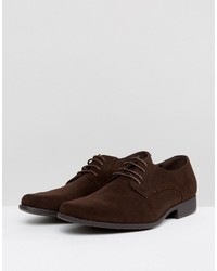 dunkelbraune Wildleder Derby Schuhe von Asos