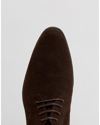 dunkelbraune Wildleder Derby Schuhe von Asos