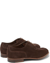 dunkelbraune Wildleder Derby Schuhe von Edward Green