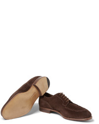 dunkelbraune Wildleder Derby Schuhe von Edward Green