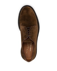 dunkelbraune Wildleder Derby Schuhe von Henderson Baracco