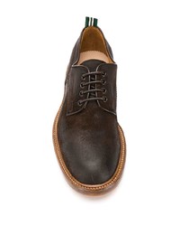 dunkelbraune Wildleder Derby Schuhe von Green George