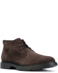 dunkelbraune Wildleder Derby Schuhe von Hogan