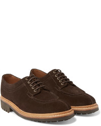 dunkelbraune Wildleder Derby Schuhe von Grenson