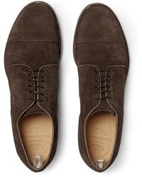 dunkelbraune Wildleder Derby Schuhe von Officine Creative