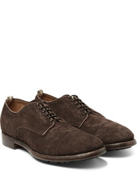 dunkelbraune Wildleder Derby Schuhe von Officine Creative