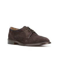 dunkelbraune Wildleder Derby Schuhe von Trickers