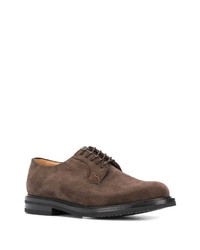 dunkelbraune Wildleder Derby Schuhe von Church's