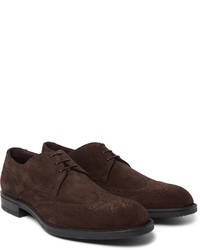 dunkelbraune Wildleder Derby Schuhe von Hugo Boss