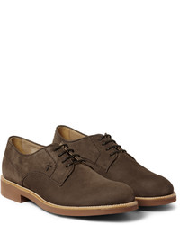 dunkelbraune Wildleder Derby Schuhe von Tod's