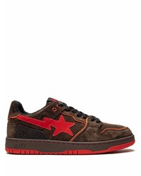 dunkelbraune Wildleder niedrige Sneakers von A Bathing Ape