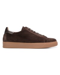 dunkelbraune Wildleder niedrige Sneakers von Henderson Baracco