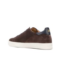 dunkelbraune Wildleder niedrige Sneakers von Henderson Baracco