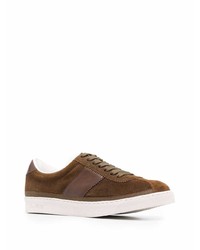 dunkelbraune Wildleder niedrige Sneakers von Tom Ford