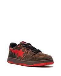 dunkelbraune Wildleder niedrige Sneakers von A Bathing Ape