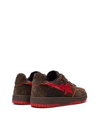 dunkelbraune Wildleder niedrige Sneakers von A Bathing Ape