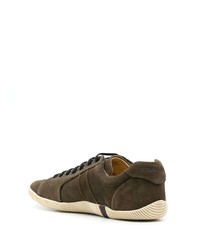 dunkelbraune Wildleder niedrige Sneakers von OSKLEN