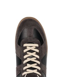 dunkelbraune Wildleder niedrige Sneakers von Maison Margiela