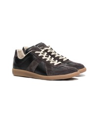 dunkelbraune Wildleder niedrige Sneakers von Maison Margiela