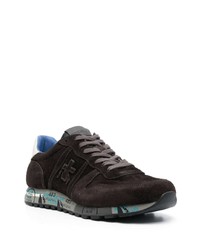 dunkelbraune Wildleder niedrige Sneakers von Premiata