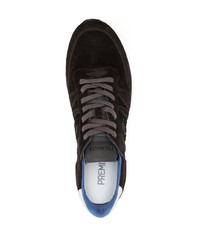 dunkelbraune Wildleder niedrige Sneakers von Premiata