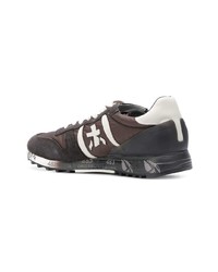 dunkelbraune Wildleder niedrige Sneakers von Premiata