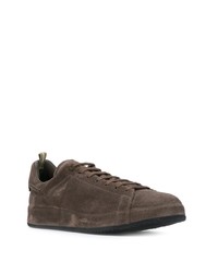 dunkelbraune Wildleder niedrige Sneakers von Officine Creative