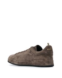 dunkelbraune Wildleder niedrige Sneakers von Officine Creative