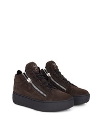 dunkelbraune Wildleder niedrige Sneakers von Giuseppe Zanotti