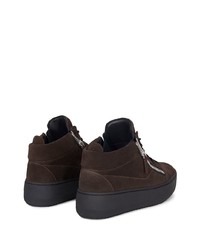 dunkelbraune Wildleder niedrige Sneakers von Giuseppe Zanotti