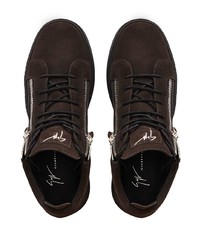 dunkelbraune Wildleder niedrige Sneakers von Giuseppe Zanotti