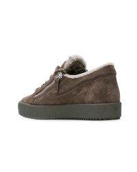 dunkelbraune Wildleder niedrige Sneakers von Giuseppe Zanotti Design