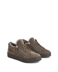 dunkelbraune Wildleder niedrige Sneakers von Giuseppe Zanotti