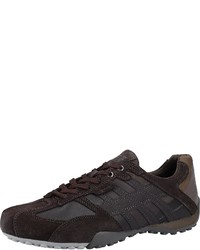 dunkelbraune Wildleder niedrige Sneakers von Geox