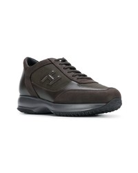 dunkelbraune Wildleder niedrige Sneakers von Hogan