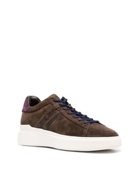 dunkelbraune Wildleder niedrige Sneakers von Hogan