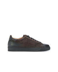 dunkelbraune Wildleder niedrige Sneakers von Henderson Baracco