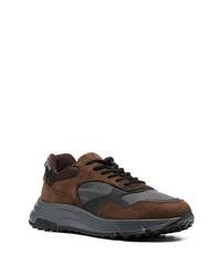 dunkelbraune Wildleder niedrige Sneakers von Hogan