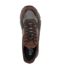 dunkelbraune Wildleder niedrige Sneakers von Hogan