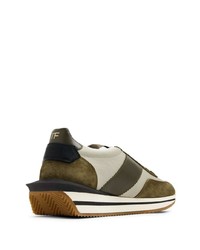 dunkelbraune Wildleder niedrige Sneakers von Tom Ford