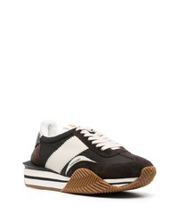 dunkelbraune Wildleder niedrige Sneakers von Tom Ford