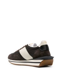 dunkelbraune Wildleder niedrige Sneakers von Tom Ford