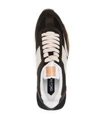 dunkelbraune Wildleder niedrige Sneakers von Tom Ford