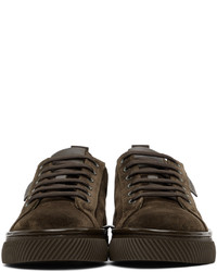 dunkelbraune Wildleder niedrige Sneakers von Gianvito Rossi