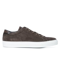 dunkelbraune Wildleder niedrige Sneakers von To Boot New York