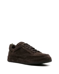 dunkelbraune Wildleder niedrige Sneakers von Officine Creative