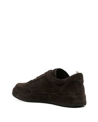 dunkelbraune Wildleder niedrige Sneakers von Officine Creative