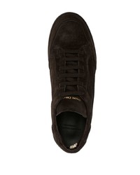 dunkelbraune Wildleder niedrige Sneakers von Officine Creative