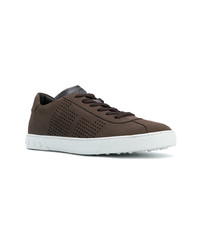 dunkelbraune Wildleder niedrige Sneakers von Tod's