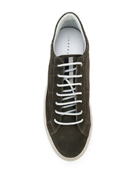 dunkelbraune Wildleder niedrige Sneakers von Low Brand